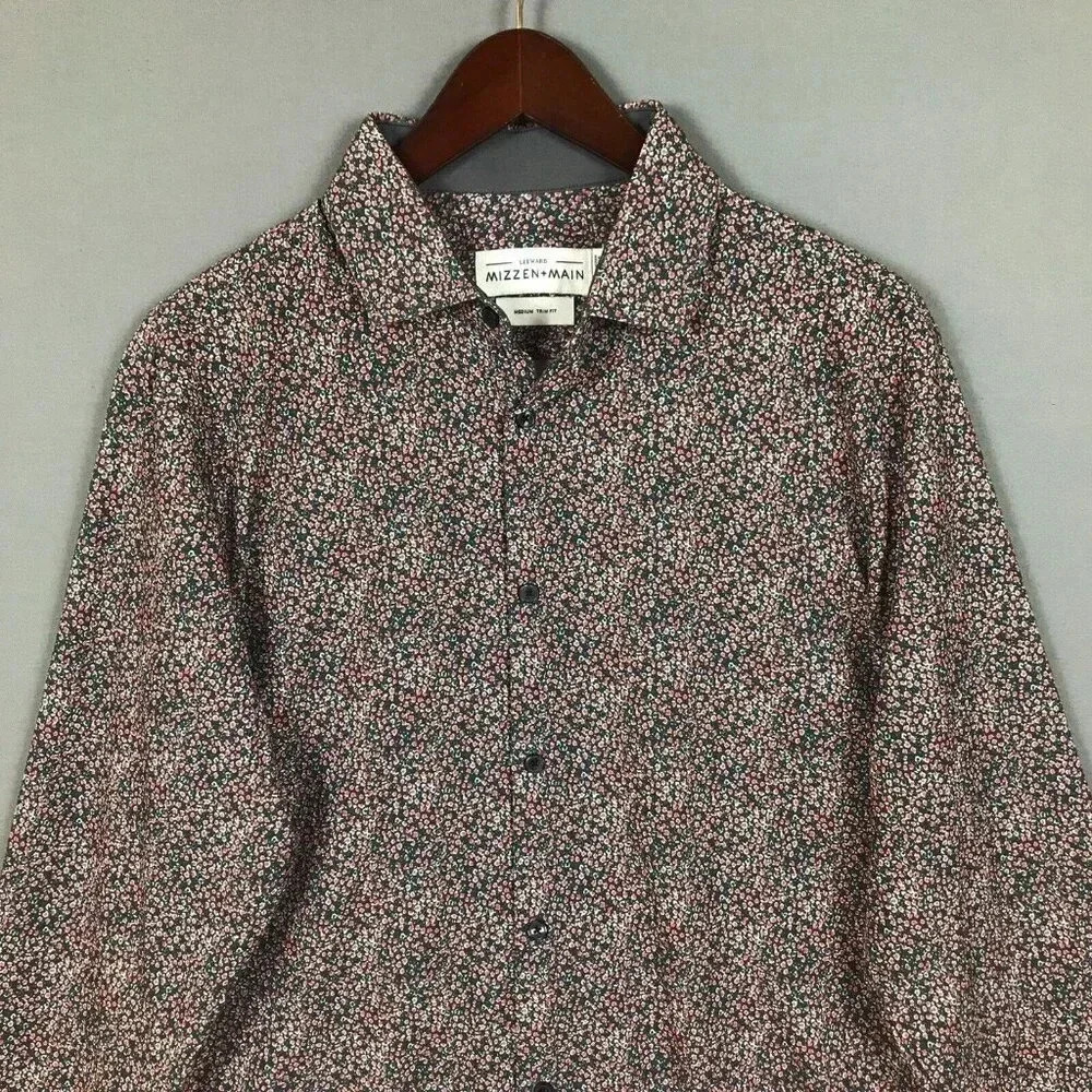 Mizzen + Main Leeward Trim Fit Long Sleeve Button Up Shirt Mens Size Medium M - Picture 5 of 16